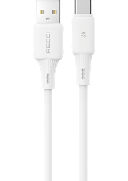 RS52C Usb-A To Type-C 3A Hızlı Şarj Özellikli Data ve Şarj Kablosu 1m Beyaz