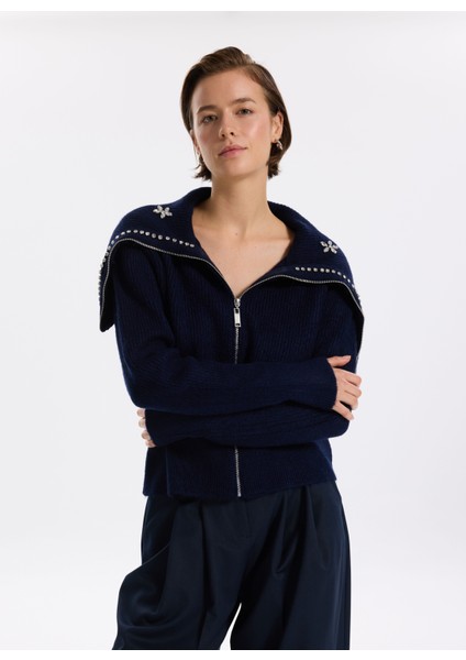 Lacivert Kadın Hırka F5WL-HRK0300