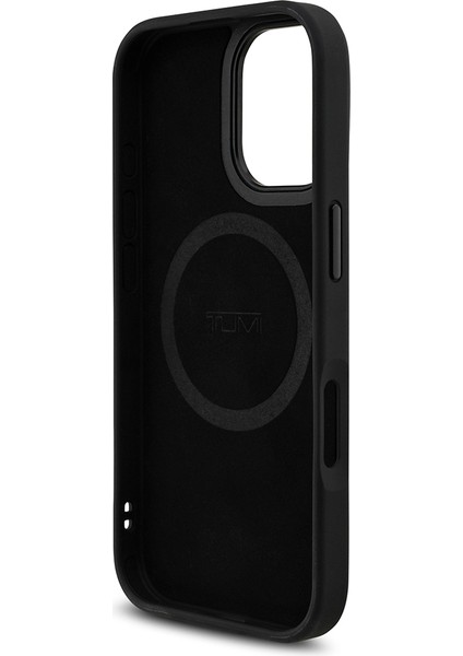 iPhone 17 Uyumlu Kılıf Tumı M-Safe Şarj Özellikli Deri Noktalı Dizayn Kapak Siyah