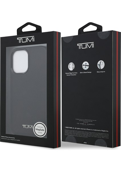 iPhone 17 Uyumlu Kılıf Tumı M-Safe Şarj Özellikli Deri Noktalı Dizayn Kapak Siyah