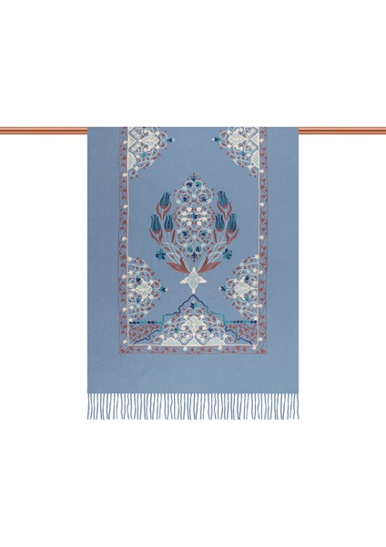 Indigo Nakışlı Kışlık Şal modelleri