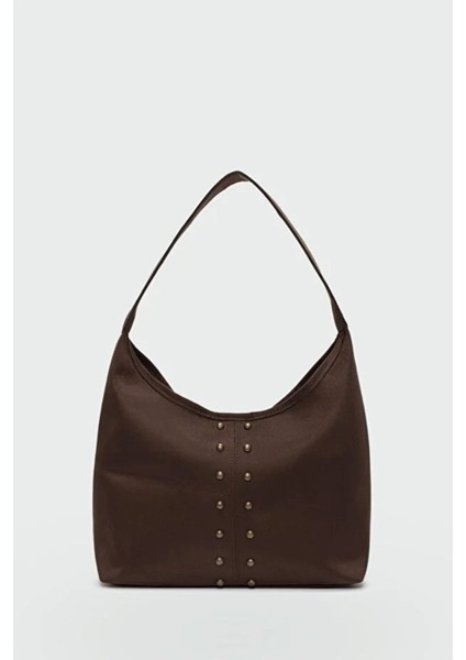 Zımba Model Süet El ve Omuz Çantası Kahve