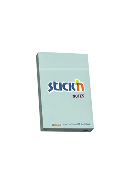 Hopax Stıckn Yapışkanlı Not Kağıdı (12 Adet) 100 Yp 76X51 Pastel Mavi HE21146