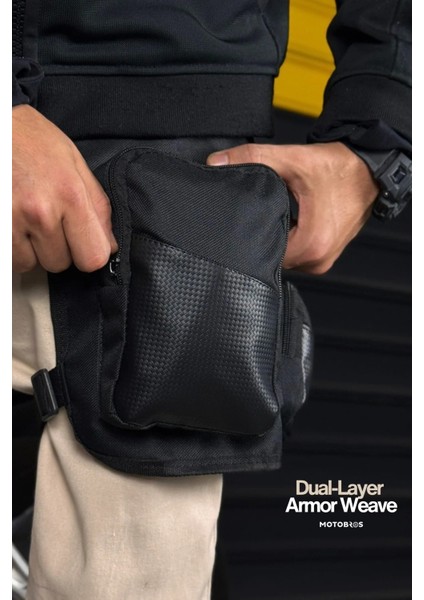 X-67 Motosiklet Bacak Çantası Karbon Motorcu Çantası Motosiklet Çantası 3 Gözlü