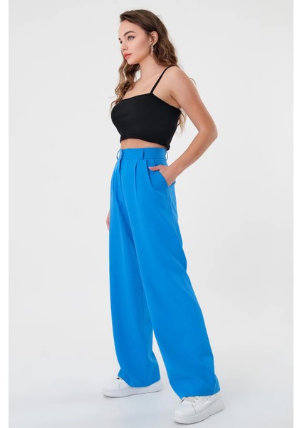 Kadın Zr Model Mavi Yüksek Bel Palazzo Pantolon - 10759 modelleri