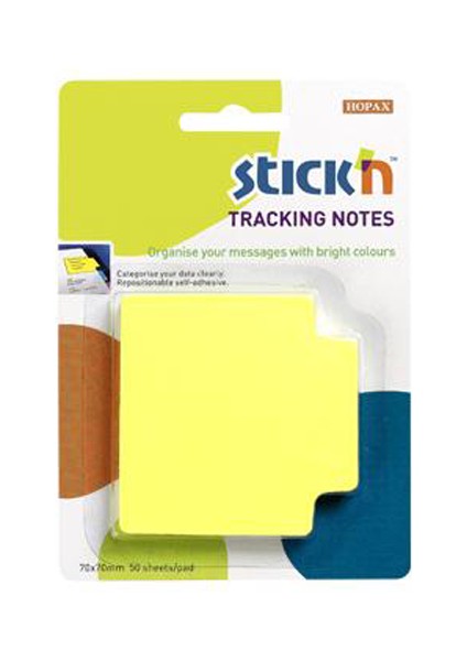 Hopax Stıckn Yapışkanlı Not Kağıdı Trackıng 50 Yp 70X70 Fosforlu Sarı 21478