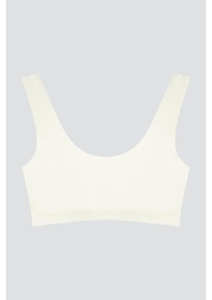 Krem Dikişsiz Lazer Kesim Sütyen Pedli Kadın Hayalet Sütyen Dalga Detaylı fiyatları