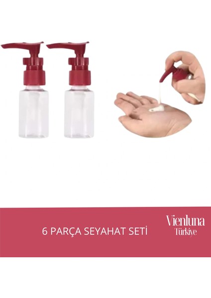 Premium Ürün Özel Çantalı Taşınabilir Tatil Seyahat Plaj Deniz Makyaj Krem Sprey Banyo Seti 6 Parça fiyatları