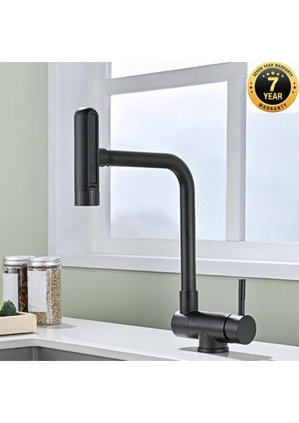 Mutfak Pencere Önü Katlanır Evye Bataryası Rustik 5 Fonksiyonlu Mat Siyah 7 Yıl Garantili Ithal