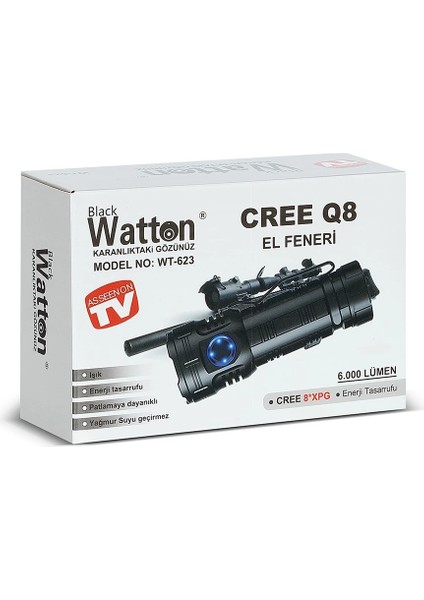 Cree Q8- Xpg 8+1 LED Şarjlı El Feneri WT-623 fırsatları