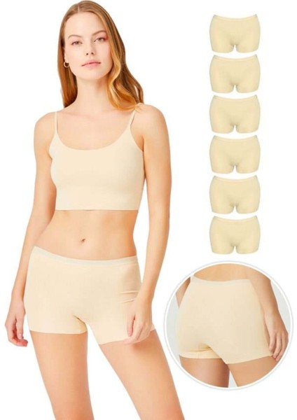 Basic Lazer Kesim Dikişsiz Kadın Boxer Külot 6'lı Paket-2