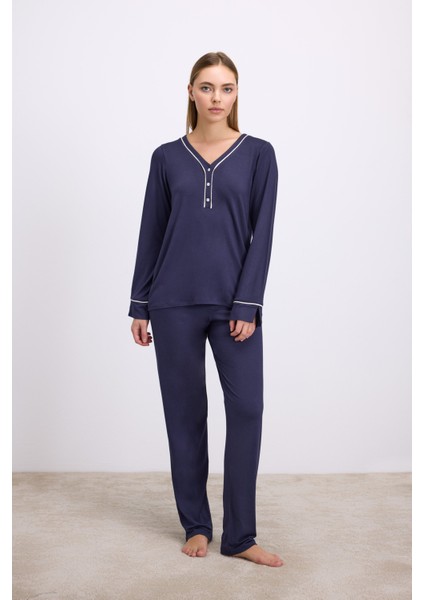 Kadın Uzun Kol T-Shirt ve Pantolon Takım