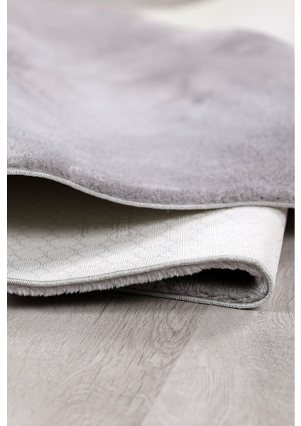 Açık Gri Cloudy Oval Post Peluş Halı Kaymaz Taban Yumuşacık Yolluk Modern Halı fiyatları