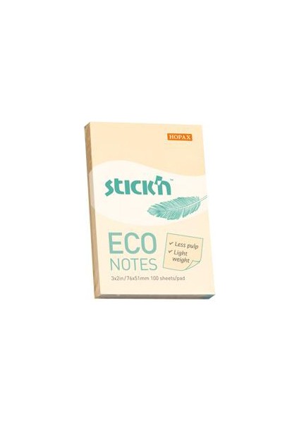 Hopax Stıckn Yapışkanlı Not Kağıdı (12 Adet) 100 Yp 76X51 Eco Patel Sarı 21741