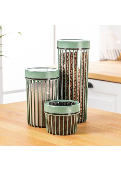 3 Boy Erzak Saklama Kabı Qlux Bpa Içermez Sızdırmaz Saklama Kabı Seti Çay Kahve Şeker Un Tuz Müsli