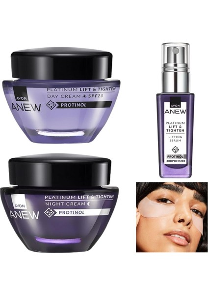 Anew Platinum 4'lü Set Gündüz+Gece Kremi Serum + Silikon Göz Bandı