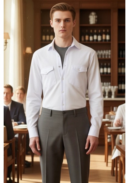 Erkek Regular Kesim Dokulu Gömlek Günlük Stilinizi Tamamlayan Konforlu Bir Parça Dayanıklı