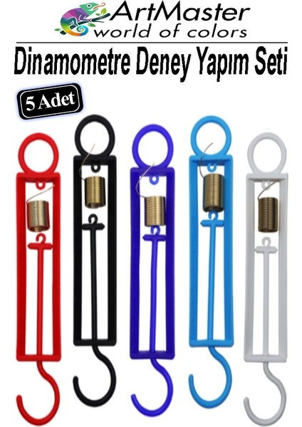 Dinamometre Renkli 5 Adet Deney Proje Yapım Seti Deney Malzemesi Okul Sınıf Deney Proje Tasarım Için Dinomometre Modeli