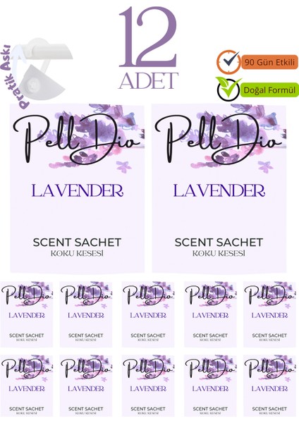 12'li Lavanta Ayakkabılık Dolap ve Çekmece Parfümlü Kese Kokusu Oda Koku Kesesi