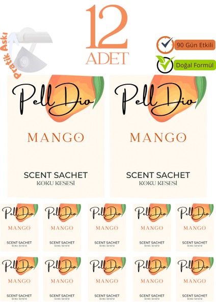 12'li Mango Ayakkabılık Dolap ve Çekmece Parfümlü Kese Kokusu Oda Koku Kesesi
