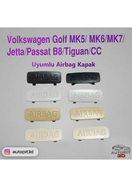 Volkswagen Golf Mk5/ Mk6/mk7/jetta/passat B8/tiguan/cc Uyumlu Airbag Kapak
