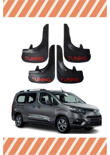 Toyota Proace City Tunıng Yazılı 4'lü Tozluk Çamurluk Paçalık