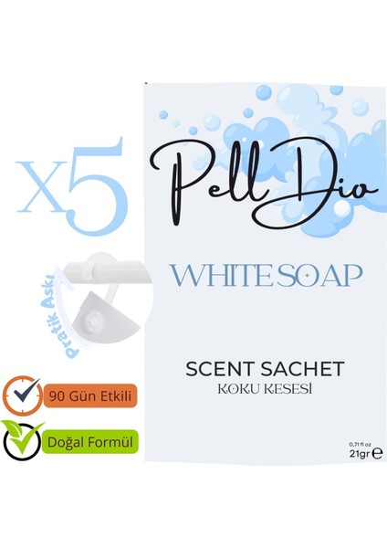 5'li Beyaz Sabun Dolap Kokusu, Ayakkabılık ve Çekmece Kokusu Kesesi fiyatları