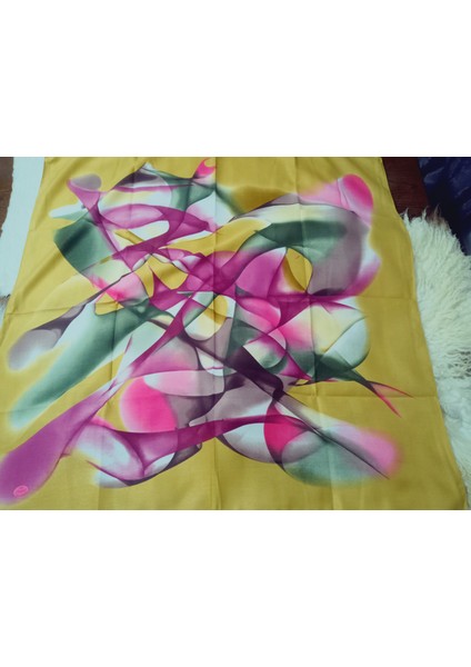 %100 Pamuk Çiçek Desen Motifli Kışlık Pamuklu Eşarp Fular 100X100 cm