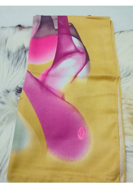 %100 Pamuk Çiçek Desen Motifli Kışlık Pamuklu Eşarp Fular 100X100 cm