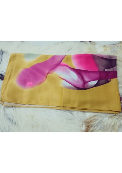 %100 Pamuk Çiçek Desen Motifli Kışlık Pamuklu Eşarp Fular 100X100 cm