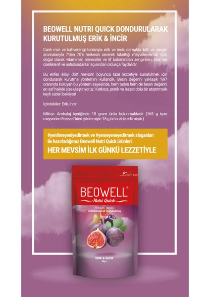 Nutri Quick – Freeze Dried Dondurularak Kurutulmuş Erik & Incir