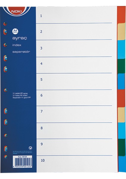 Noki Seperatör 10 Renkli Plastik 59125