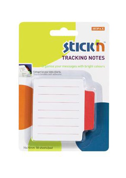 Hopax Stıckn Yapışkanlı Not Kağıdı Çizgili 50 Yp 70X70 Beyaz Kırmızı 21483 fiyatları