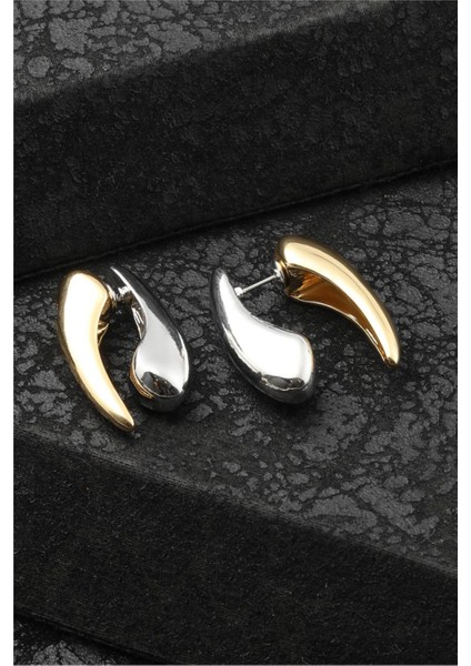 Çelik Iki Renk Küpe