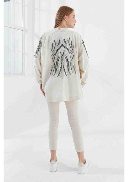 Nakışlı Keten Kimono fırsatları