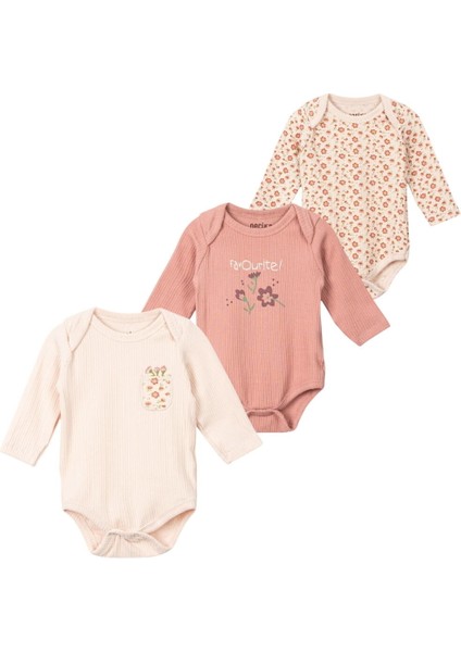 243381 Kız Bebek Ecris Favourite 3'lü Uzun Kollu Body