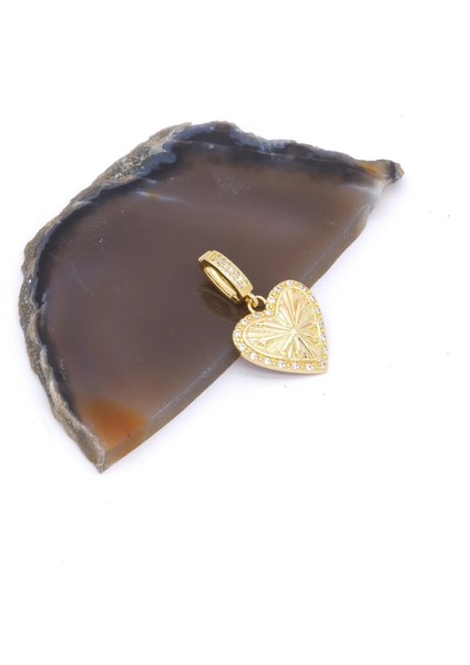 Ajda Charm Çelik Altın Kaplama Kadın Kalp MODEL-CHR-114