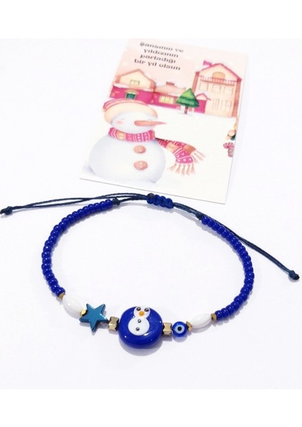 Elyapımı Cam Kardan Adam Hematit Yıldızlı Miyuki Round Boncuklu Yılbaşı Bileklik fiyatları