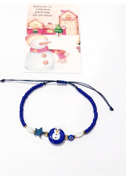 Elyapımı Cam Kardan Adam Hematit Yıldızlı Miyuki Round Boncuklu Yılbaşı Bileklik modelleri