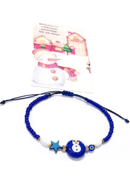 Elyapımı Cam Kardan Adam Hematit Yıldızlı Miyuki Round Boncuklu Yılbaşı Bileklik fırsatları