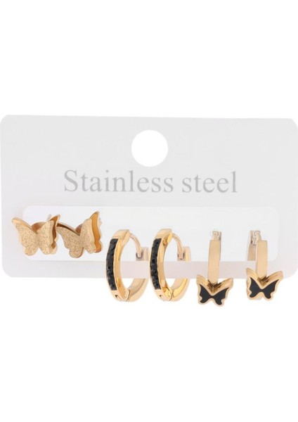 Çelik Altılı Küpe Gold