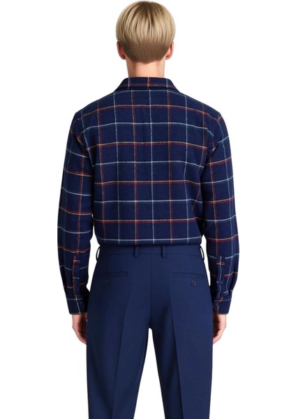Erkek Kışlık Regular Fit Flanel Dokuma Uzun Kollu Kareli Gömlek Ceket Gün Boyu Konfor Sağlar fiyatları