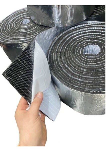 Kauçuk Bant Oto Ses Yalıtımı 6mm Alüminyum Folyolu 20 cm x 10 Metre