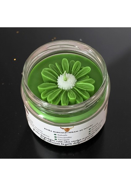 Boğa Burcu Kokulu Mum – Yeşil Soya Wax El Yapımı Vanilya & Yasemin Cam Kavanoz Mum fiyatları