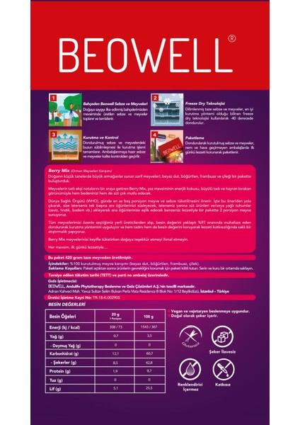 Berry Mix – Freeze Dried Dondurularak Kurutulmuş Orman Meyveleri fırsatları