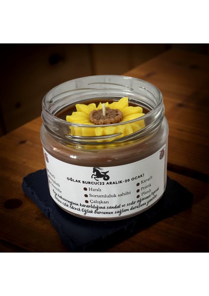 Oğlak Burcu Kokulu Mum – Kahverengi Soya Wax El Yapımı Sandal & Sedir Ağacı Mum fiyatları