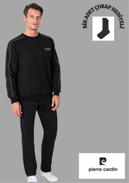 Mevsimlik Şeritli Bisiklet Yaka Eşofman Takımı THCLVR14PCVR