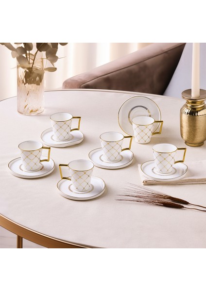 Perla 12 Parça 6 Kişilik Kahve Fincan Takımı 90 ml