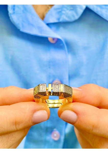 Zirkon Taşlı Altın Renk Ayarlanabilir Tasarım Yüzük fiyatları