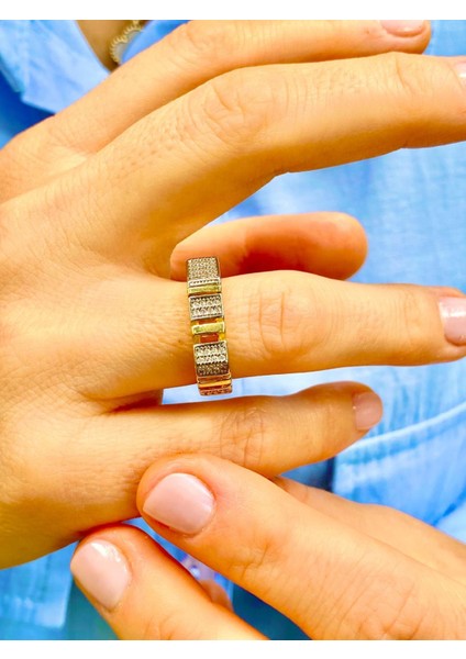 Zirkon Taşlı Altın Renk Ayarlanabilir Tasarım Yüzük modelleri